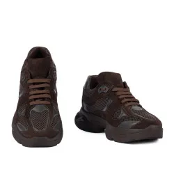Baskets femme 6102 chocolat combiné