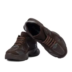 Baskets femme 6102 chocolat combiné