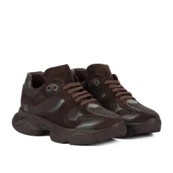 Baskets femme 6102 chocolat combiné