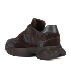 Baskets femme 6102 chocolat combiné