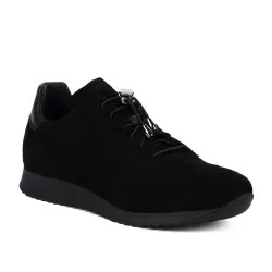Baskets femme 6104 cuir noir combiné