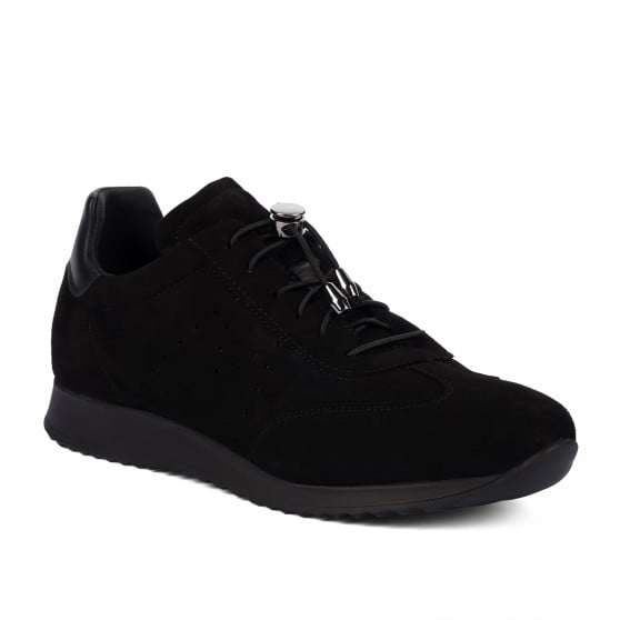 Baskets femme 6104 cuir noir combiné