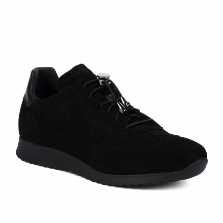 Baskets femme 6104 cuir noir combiné