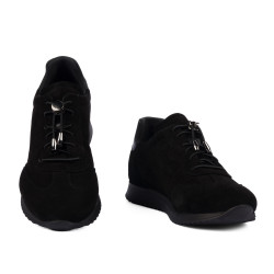 Baskets femme 6104 cuir noir combiné