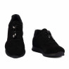Baskets femme 6104 cuir noir combiné