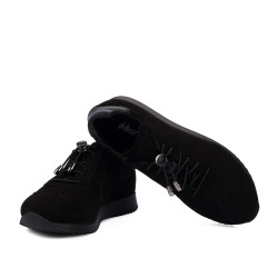 Baskets femme 6104 cuir noir combiné