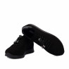 Baskets femme 6104 cuir noir combiné