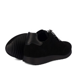 Baskets femme 6104 cuir noir combiné