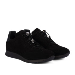 Baskets femme 6104 cuir noir combiné