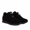 Baskets femme 6104 cuir noir combiné