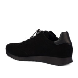 Baskets femme 6104 cuir noir combiné