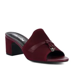 Sandales femme 1367 bordeaux velours