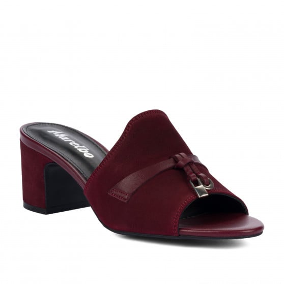 Sandales femme 1367 bordeaux velours