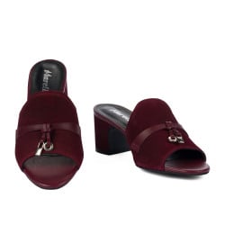 Sandales femme 1367 bordeaux velours