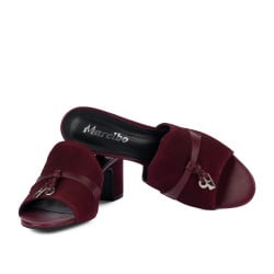 Sandales femme 1367 bordeaux velours
