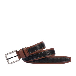 Ceinture hommes 18b croco noir+marron
