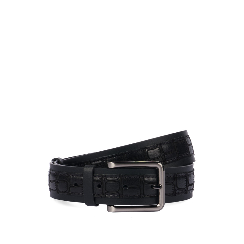 Ceinture hommes 18b noir+croco noir