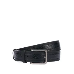 Ceinture hommes 18b noir+serpent noir