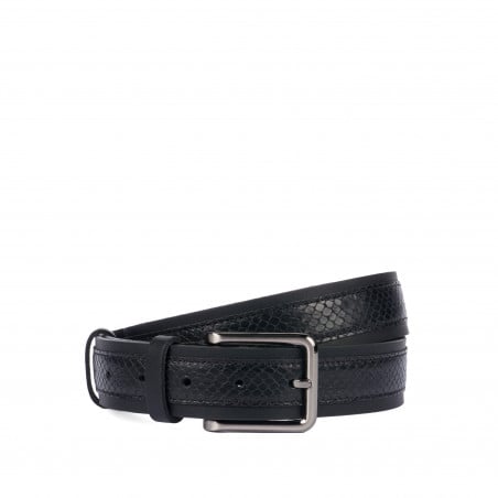 Ceinture hommes 18b noir+serpent noir