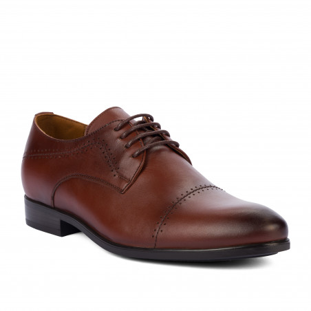 Chaussures élégantes hommes 822-1 en cognac