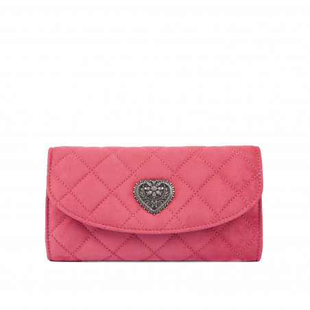 Sac à main femme 048g 01 daim rose barbie