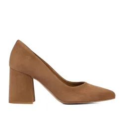 Chaussures élégantes femme 1315 velours chocolat