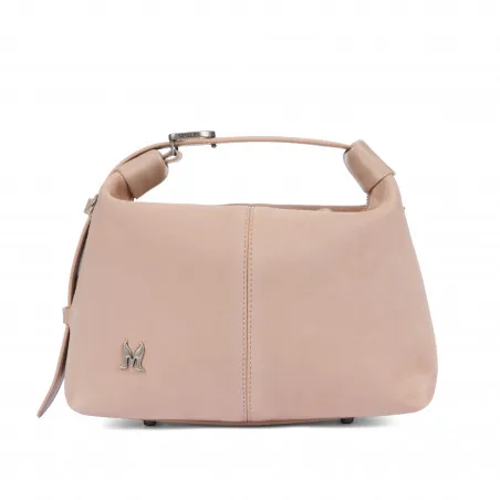 Sac à main femme 037-1g 01 cuir velours nude