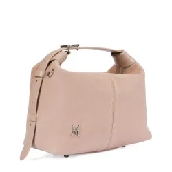 Sac à main femme 037-1g 01 cuir velours nude