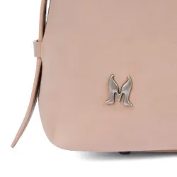 Sac à main femme 037-1g 01 cuir velours nude