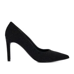 Chaussures élégantes femme 1366 velours noir nacré