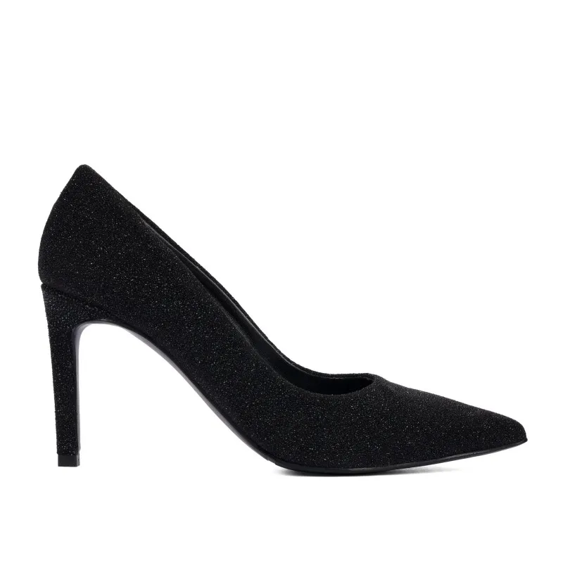 Chaussures élégantes femme 1366 velours noir nacré