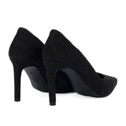 Chaussures élégantes femme 1366 velours noir nacré