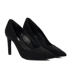 Chaussures élégantes femme 1366 velours noir nacré