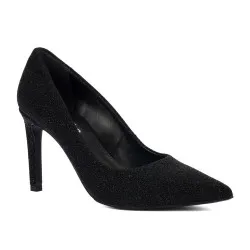 Chaussures élégantes femme 1366 velours noir nacré