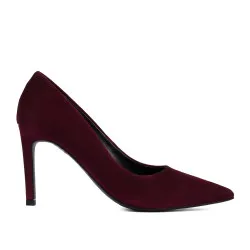 Chaussures élégantes femme 1366 bordeaux velours