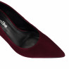 Chaussures élégantes femme 1366 bordeaux velours
