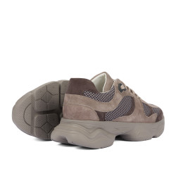Baskets femme 6102 sable velours combiné