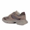 Baskets femme 6102 sable velours combiné