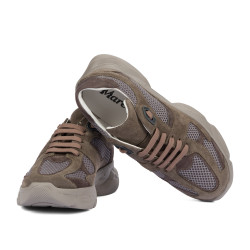 Chaussures de sport femme 6102 sable velours combiné 01