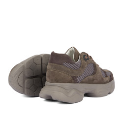 Chaussures de sport femme 6102 sable velours combiné 01