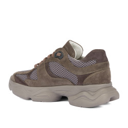 Chaussures de sport femme 6102 sable velours combiné 01