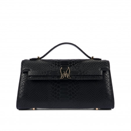 Sac à main femme bandoulière 041g croco noir