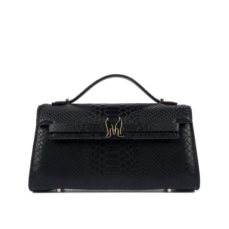 Sac à main femme bandoulière 041g croco noir