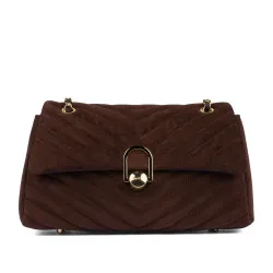 Sac à main femme bandoulière 052g en daim café