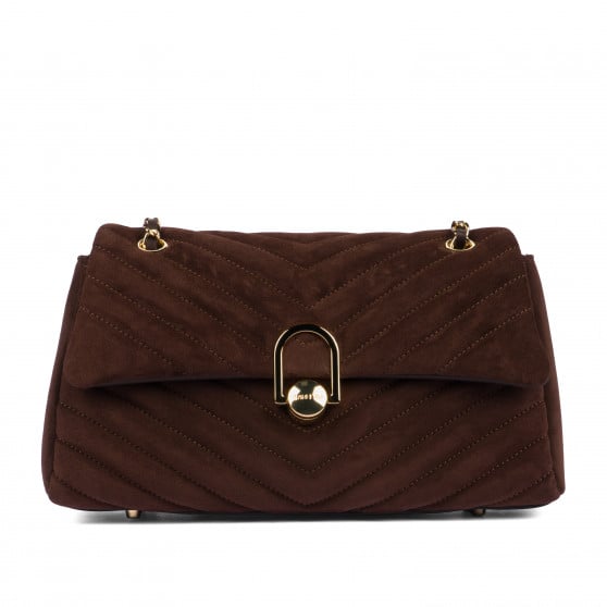 Sac à main femme bandoulière 052g en daim café