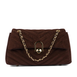 Sac à main femme bandoulière 052g en daim café