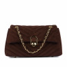 Sac à main femme bandoulière 052g en daim café