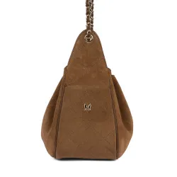 Sac à main pour femme 062g en daim camel