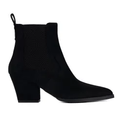 Bottines à talon femme 1418 velours noir