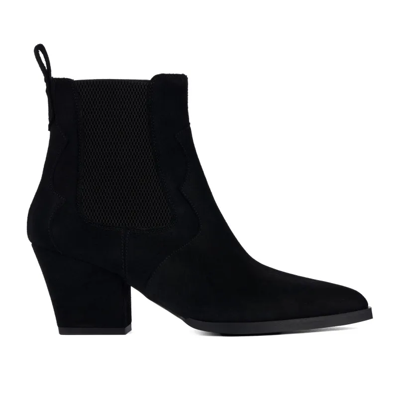 Bottines à talon femme 1418 velours noir